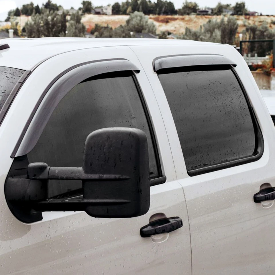 Sun Rain Visors Wind Rain Guards for 07-14 Chevy Silverado 2500/3500 Crew Cab - Image 3 of 4