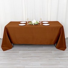 CINNAMON BROWN 72x120 RECTANGLE POLYESTER TABLECLOTH Wedding Catering Dinner