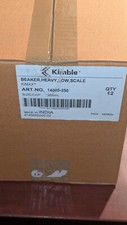 New Case of (12) Kimble 250mL Low Scale Heavy Beaker 14005-250