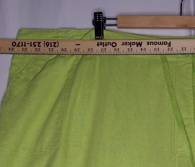 Pantalones Cortos Just My Size Mujer 4X Mezcla de Lino Lima Cordón Bolsillo Elástico Costero Foto 3 de 4