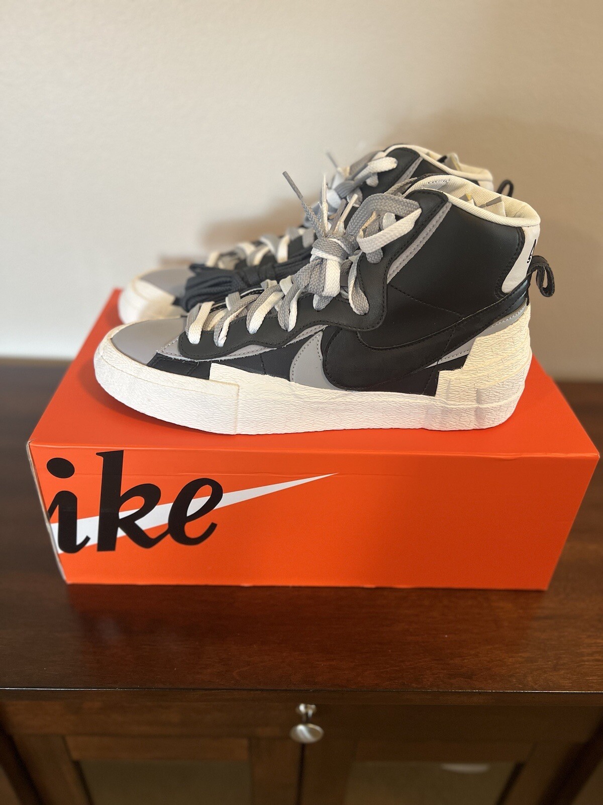 SACAI X NIKE Taglia 11 Nike Sacai x blazer nero medio grigio