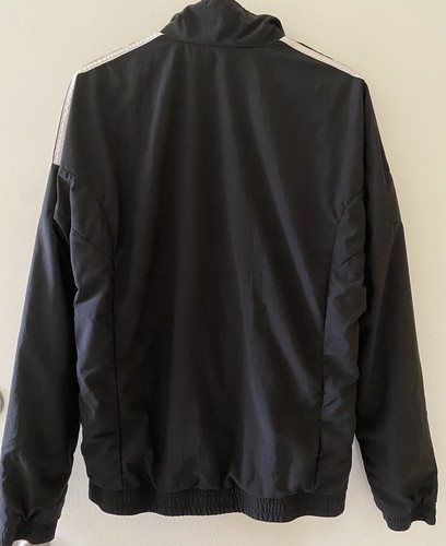 Chaqueta de Pista Vintage Adidas Originals con Cremallera Completa Nailon Blanca y Negra Talla Pequeña S - Imagen 2 de 12