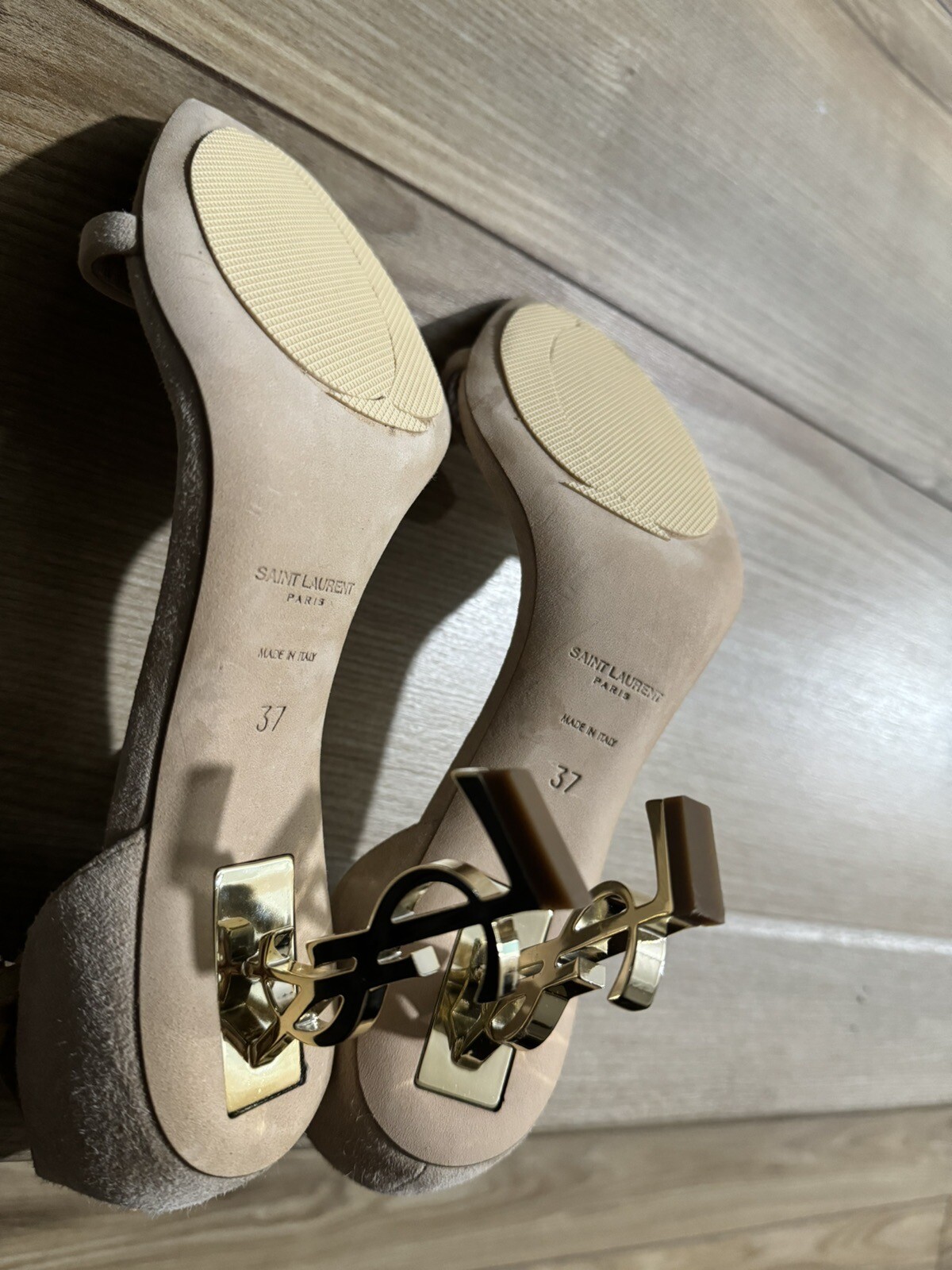 SAINT LAURENT Sandali YSL Opyum 85 pelle scamosciata