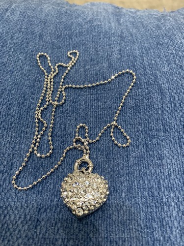 Swarovski Heart Necklace on 29” Delicate Ball Chain - Picture 3 of 6