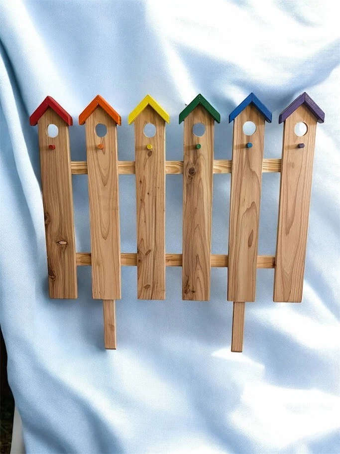 Rainbow Picket Fence Garden Faux Bird House - Image 3 of 3