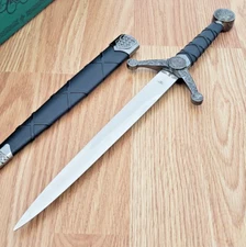 Celtic Knot Knife 9.5" 440 Steel Dagger Blade Zinc Handle w/ Synthetic Scabbard