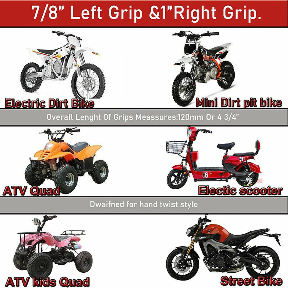 Pro Taper Blue Dirt Bike Hand Grips 7/8" (22mm) for ATV Pit Dirt Bike YZ CRF KX Foto 2 de 4