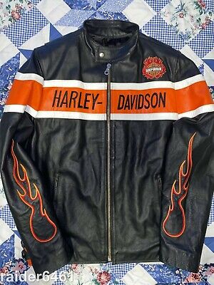 Vintage Harley Davidson Men's USA Genuine Black Orange Vintage Harley Davidson Men's USA Genuine Black Orange