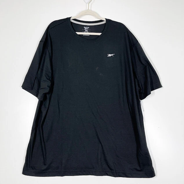 Reebok Speedwick Running Essentials T Shirt Mens Black Crew Neck Shirt 2XL NEW