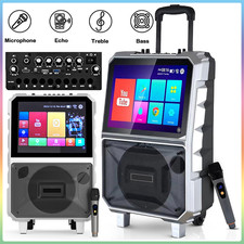 Portable Bluetooth Speaker Professional Karaoke Machine w/ Mic  Lyrics Display