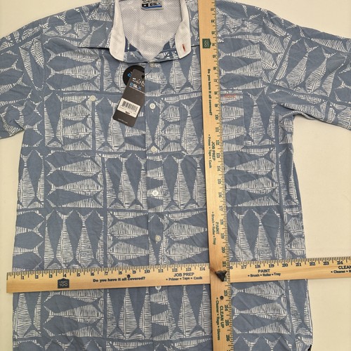 Salt Life SLX Shirt Mens White Fish All Over Print Lightweight Fishing M New - Picture 4 of 6