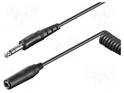 5m Jack 6,3mm 3pin Stecker,Jack 6,3mm Buchse Kabel schwarz
