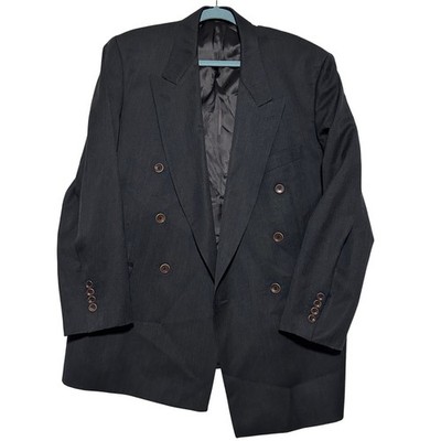 Hugo Boss mens sports coat gray 40 wool blend Double breasted corporate business