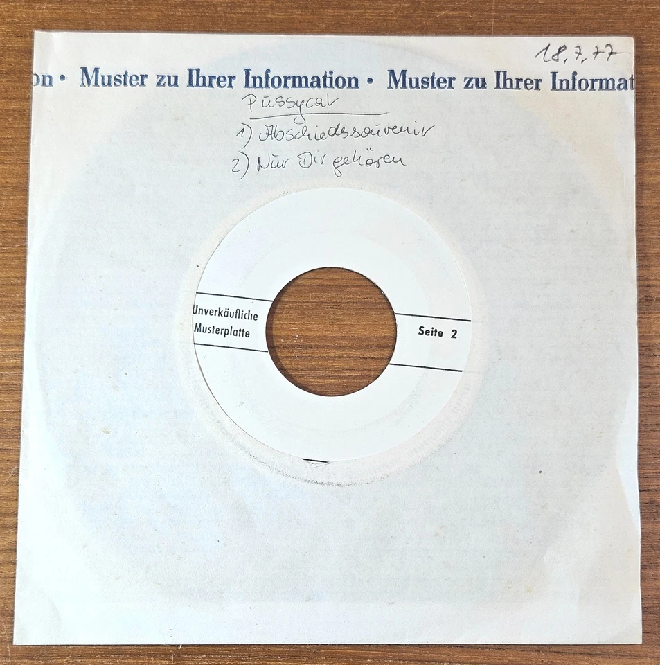PUSSYCAT "Abschiedssouvenir (My Broken Souvenirs)" M- 1977 german WL Test 45 Pop - Bild 4 von 4