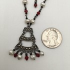 Vintage Sterling Silver MARSALA CO Marcasite Bar Necklace 16-18” 925 11g #97 — photo 6
