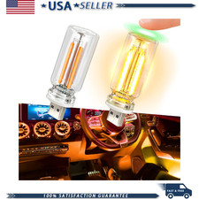 2pcs Usb Led Lights Car Touch Dimmable Interior Ambient Lighting Yellow