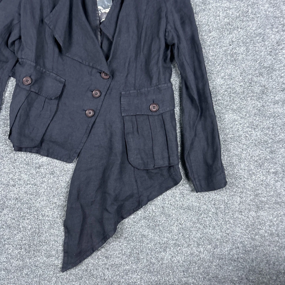 Chaqueta Ivan Grundahl Mujer 44 Blazer Asimétrico Lino Copenhagen Lagenlook Foto 2 de 4