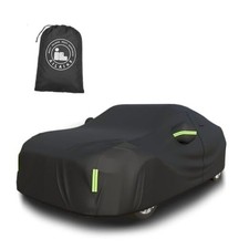 Car Cover Waterproof All Weather Fits Sedans up to 192" Black PU Oxford Fabric