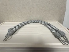 2 Twisted Silver Curtain Tie-Backs/Cords/Ropes