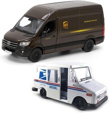 UPS Mercedes-Benz Sprinter + United States Postal Mail Truck Grumman LLV 5 Inch