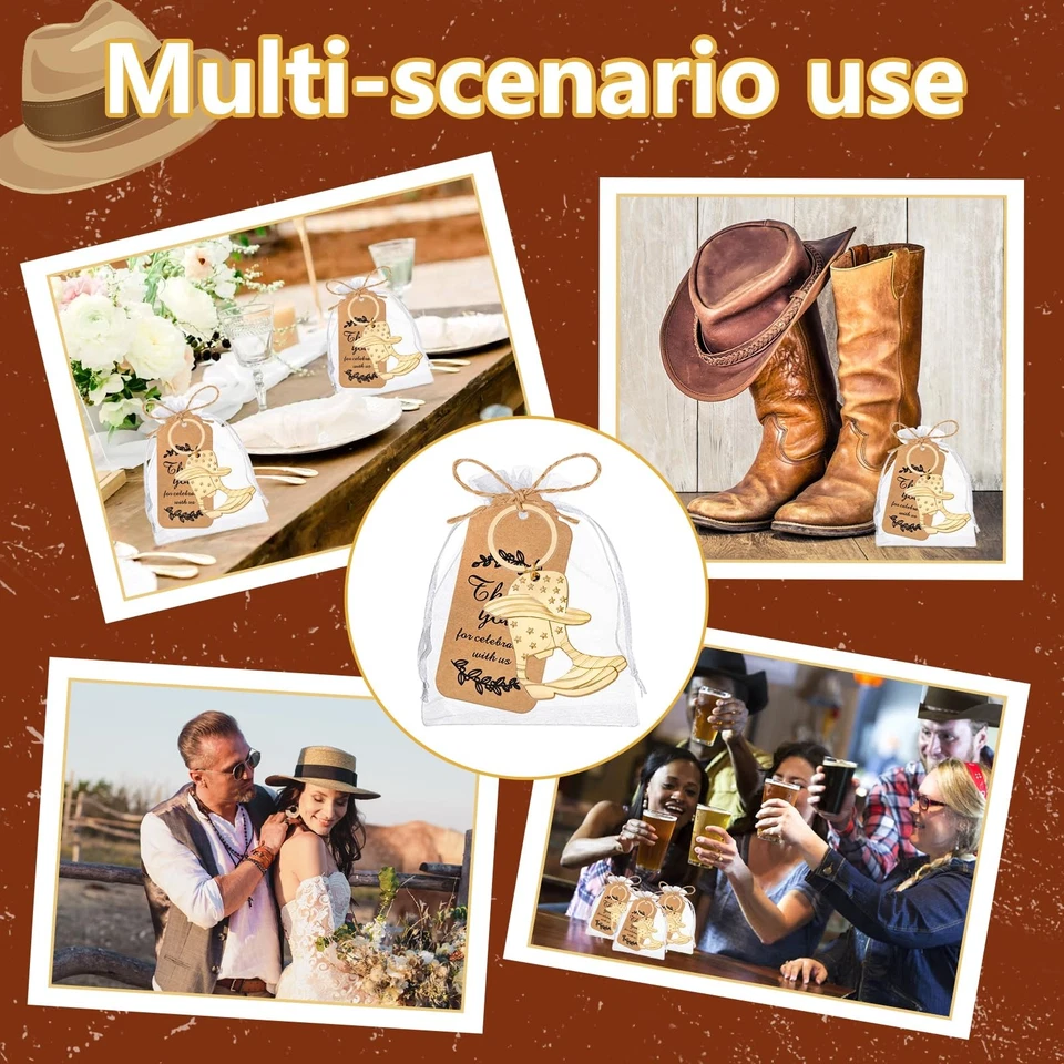 Cowboy Boot Bottle Opener Keychains 50pcs Baby Shower Wedding Quinceañera Par... - Изображение 4 из 4