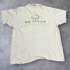 Vintage Linux Shirt Mens XL White Short Sleeve Tech Tee Nvidia Y2K Thrashed