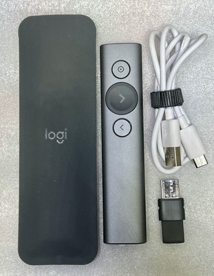 LOGITECH SPOTLIGHT PRESENTATION REMOTE MODEL: 810-004886 SLATE GRAY WITH DONGLE