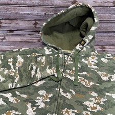 Felpa con cappuccio e zip intera Ecko Unltd mimetica Dollar Cloud XXL verde oro