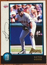 1998 Bowman David Ortiz Rookie Minnesota Twins #71 Facsimile Signature Card. rookie card picture