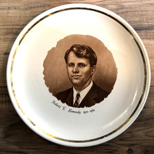 Rare Senator Robert F. Kennedy 1925-1968 Collectible 9” Gold Accented Plate