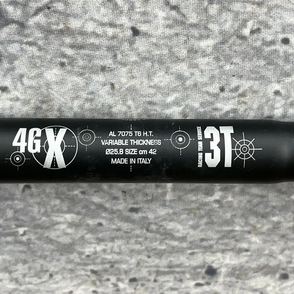 3T 46X Road Bike Drop Handlebar 25.8mm - 26 42cm ETE Italy Road BIke Vintage - Image 2 of 4