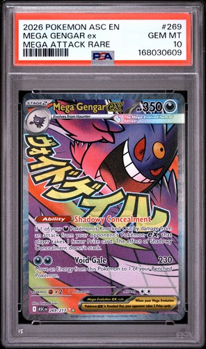 2026 POKEMON ASC EN-ASCENDED HEROES MEGA ATTACK RARE #269 MEGA GENGAR EX PSA 10