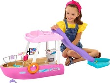 Image of Barbie Dream Boat with Pool and Slide, Playset Includes 20+ Pieces Like...