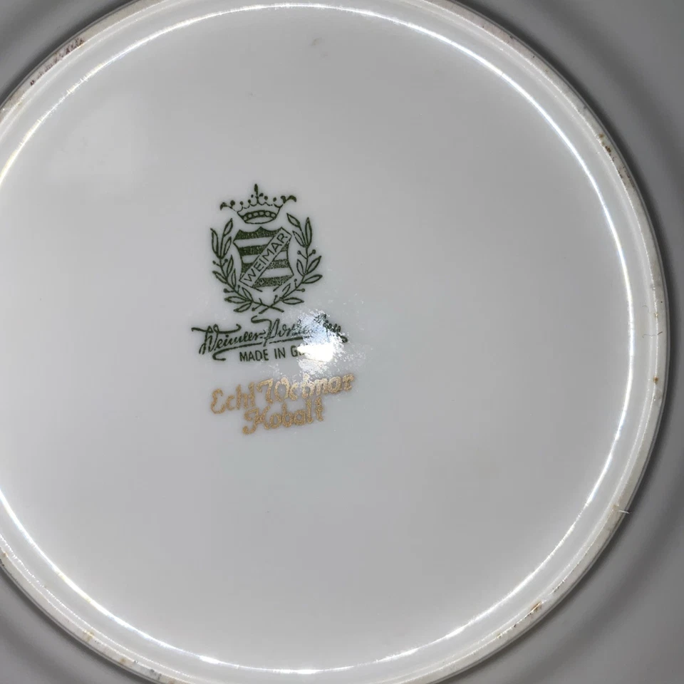 WEIMAR PORZELLAN DESSERTTELLER GEBÄCKTELLER KOBALTBLAU PLATTE UND SCHALEN - Bild 4 von 4