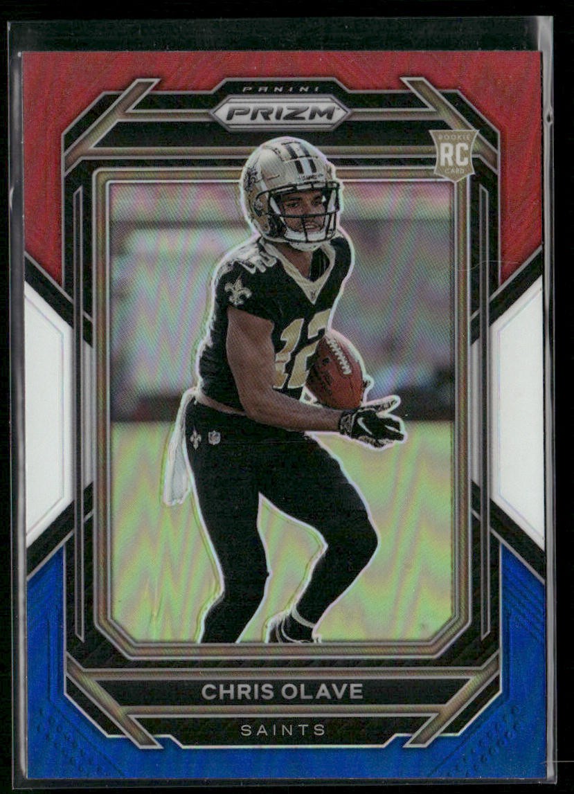 2022 Panini Prizm #310 Chris Olave Red White and Blue