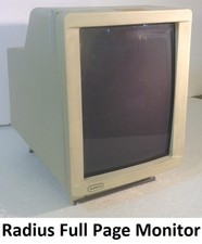 Vintage Radius Full Page Display Monitor, SOLD AS IS