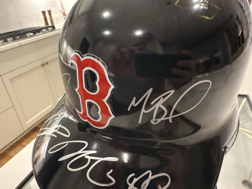 Boston Red Sox Auto Batting Helmet - Mookie, Devers, Dustin, Bogaerts, and AB - Image 3 of 4