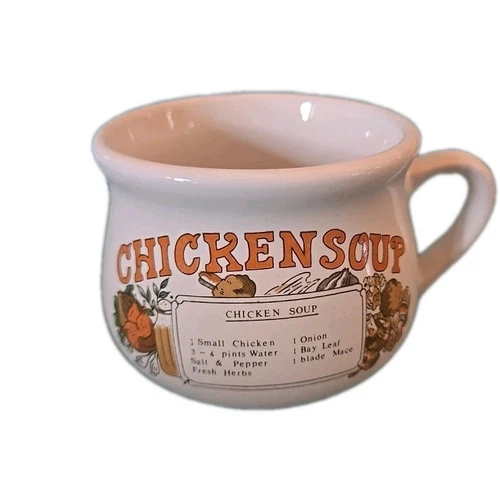 Vintage Chicken Soup Recipe Mug With Handle 1980 Pre-owned  