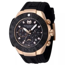 Technomarine Men's Watch Reef Chronograph Black Dial Silicone Strap TM-523011