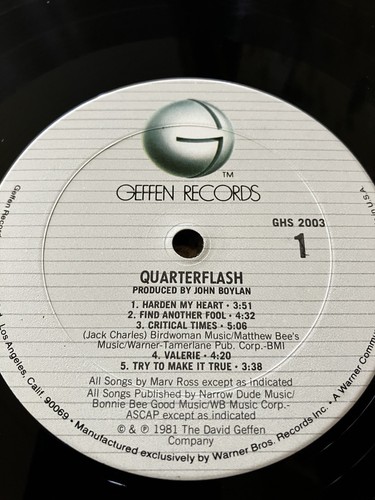 NEAR MINT 1981 press QuarterFlash in Shrink "Harden my Heart " vinyl LP - Picture 2 of 3