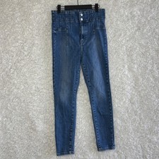 Free People We the Free High Waist Skinny Jeans Blue Denim Women's Size 31