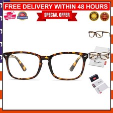 Rimless Non-Prescription Clear Frame Glasses - Unisex Classic Tortoise Style