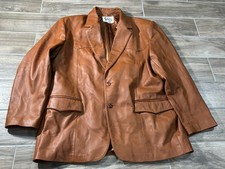 Vintage 90s Scully Men 48 Leather Coat Western Blazer Suit Jacket