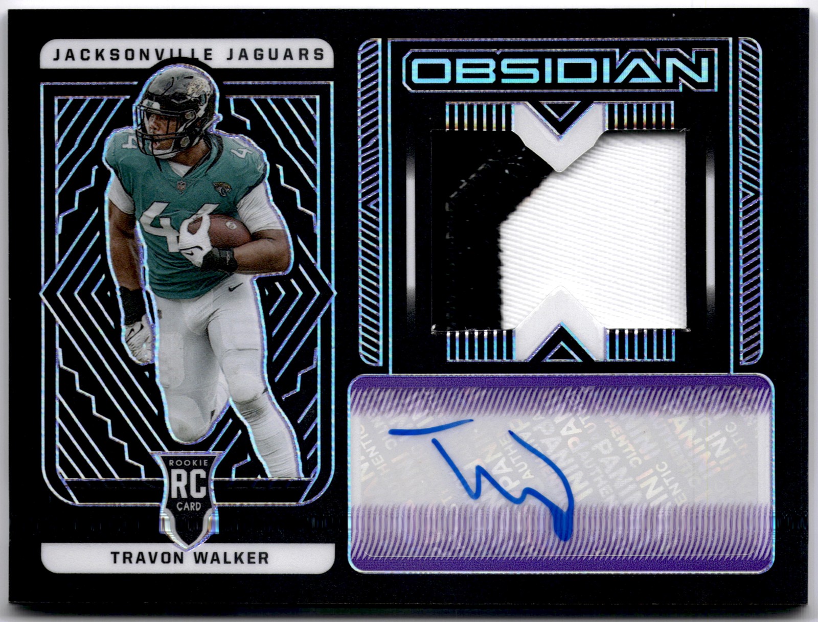 2022 Spectra Travon Walker Rookie Patch Auto Neon Purple /30 Jaguars