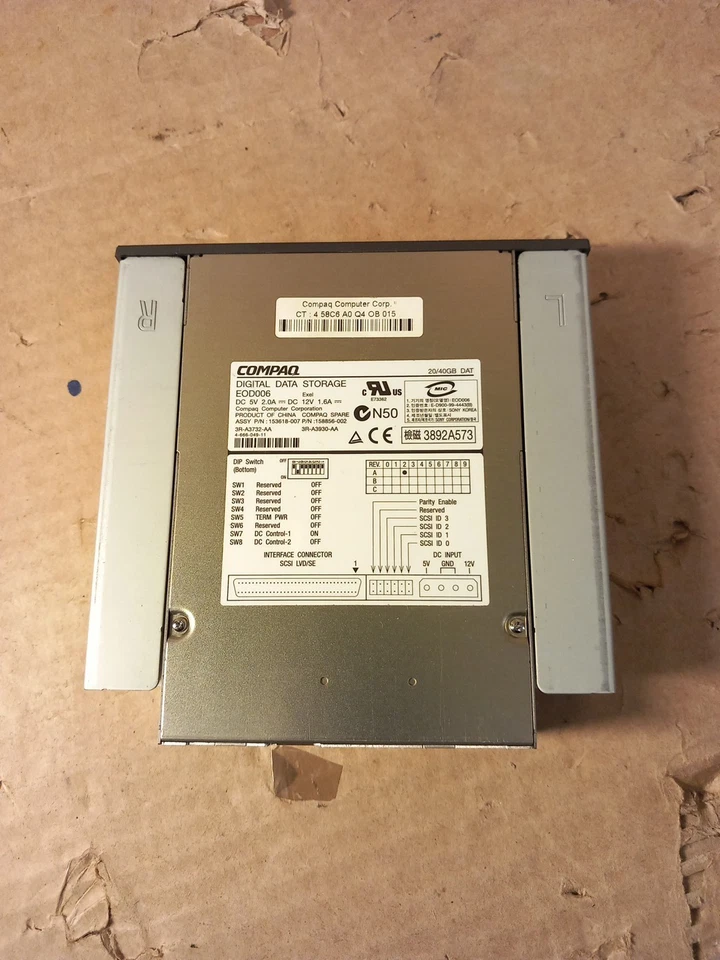 Compaq EOD006 20/40GB DDS-4 INT Data Tape Drive 5.25" - Image 3 of 4