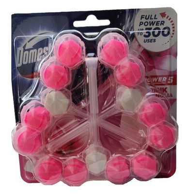 27,85 /kg- 10x Domestos Power 5 WC-Halter/Toilettenstein  Pink Magnolia - 3x 55g