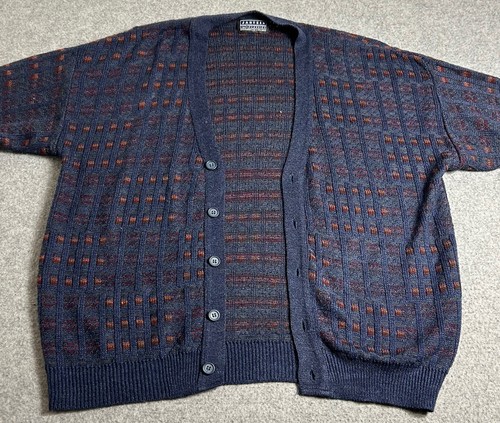 Vintage Jantzen Strickjacke Pullover Herren Größe XL Strick GrandpacCore Dad Blau - Bild 13 von 17