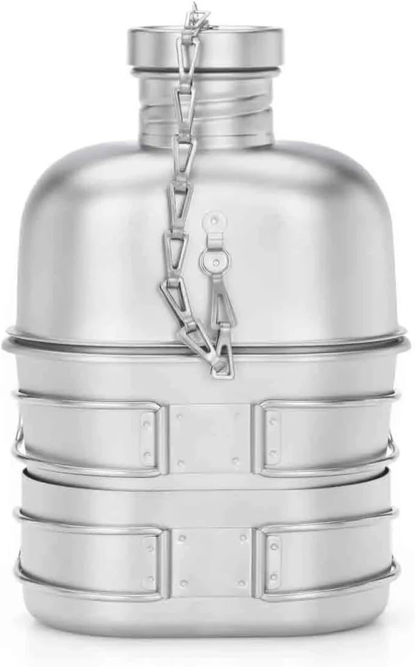 Titanium Canteen Mess Kit Stove 37oz Bottle 24oz 13.5oz Cups MOLLE Case - Image 3 of 4