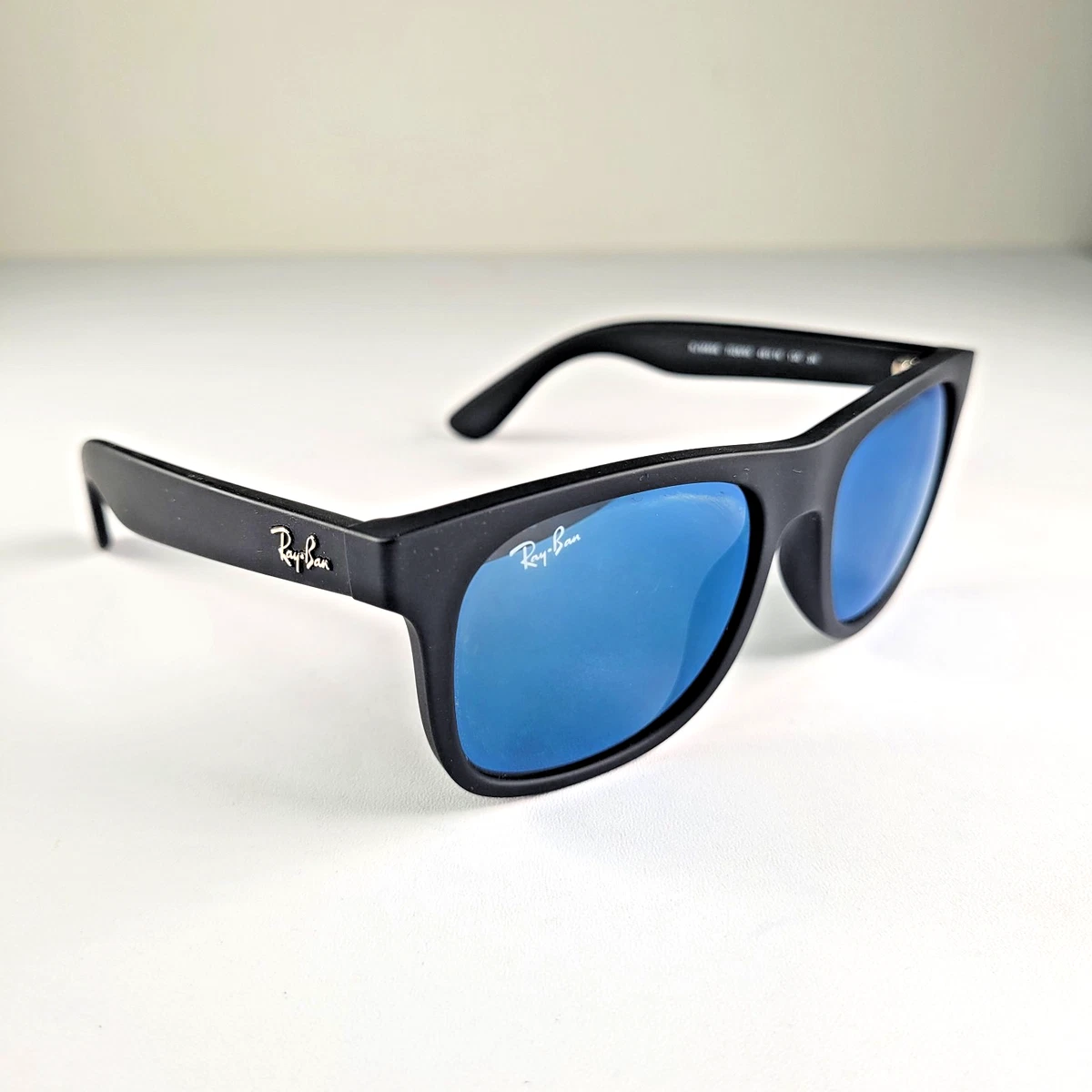Ray-Ban Junior Justin RJ9069S 7028/55 Kinder Sonnenbrille schwarz blau verspiegelt 48mm