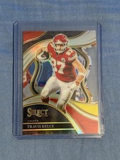 2023 Panini Select - Club Level Travis Kelce #215 Red & Yellow Prizm Die-Cut